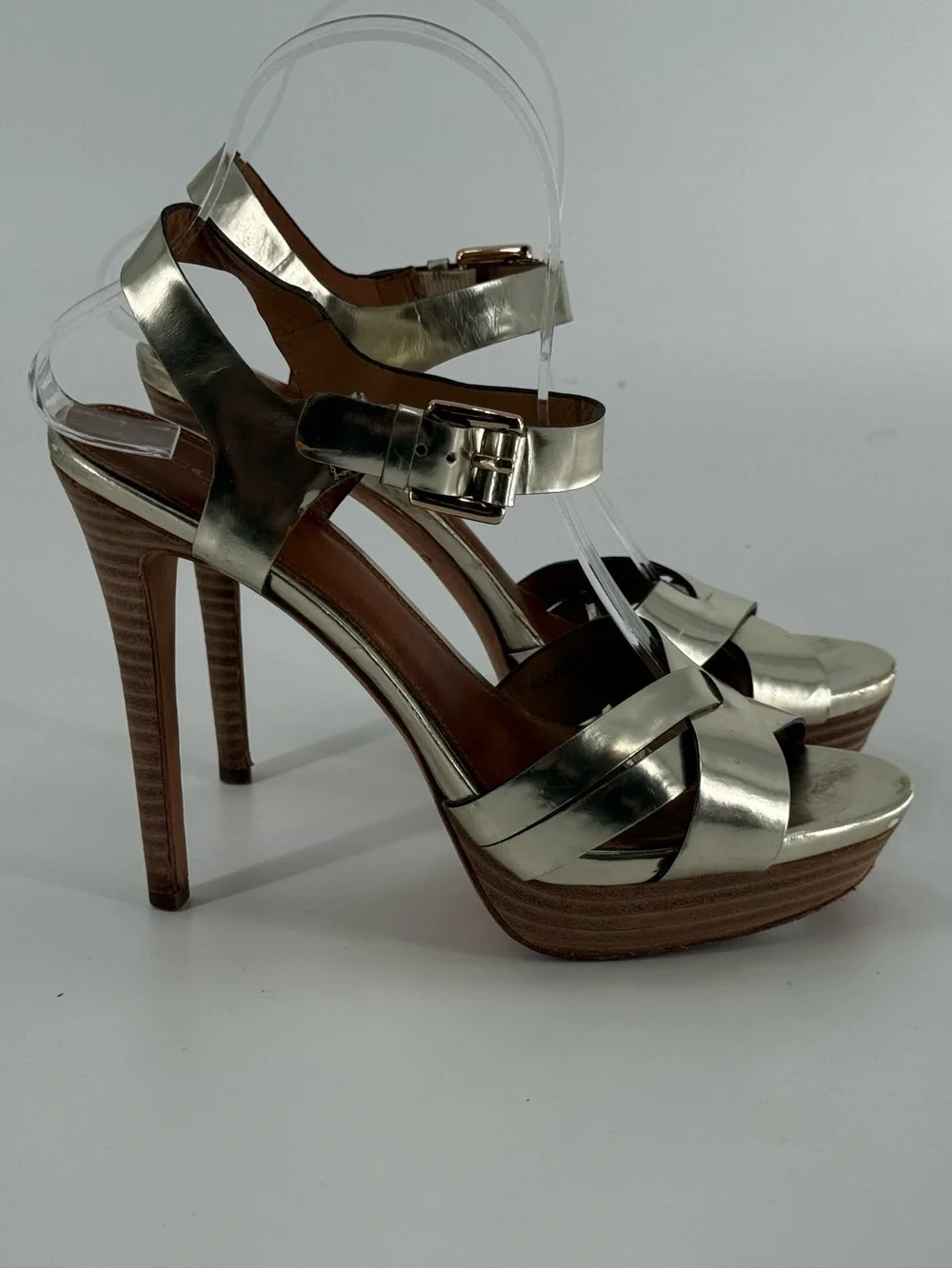 Coach Dani Gold‎ Platform Heels Pumps Sandals 7.5